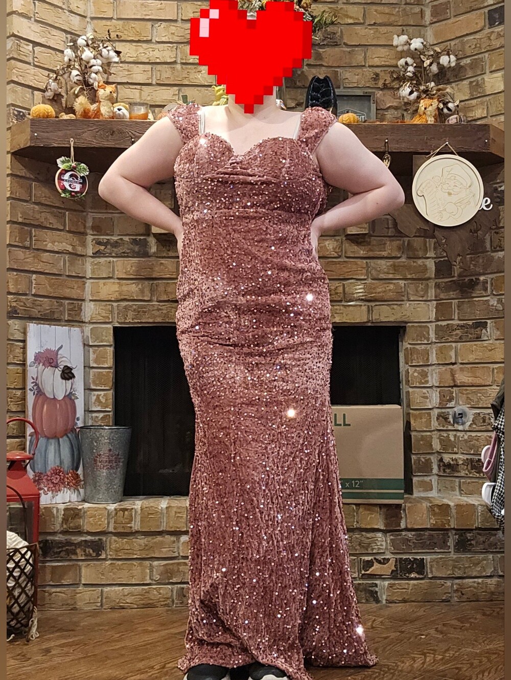Sequin Mermaid Gown - Rose Gold